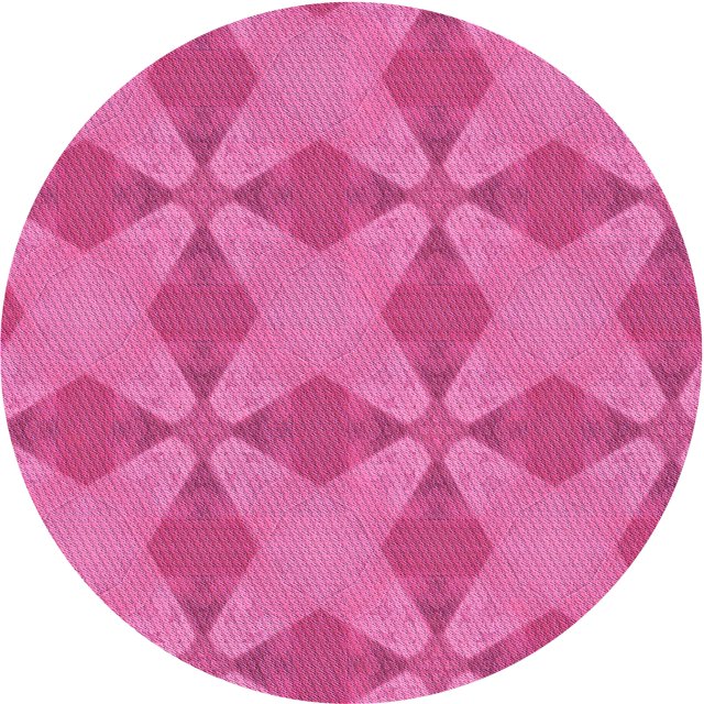 Ahgly Company Machine Washable Indoor Square Transitional Deep Pink Area Rugs, 3' Square