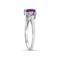 thumbnail image 2 of 1 1/4ct Oval Amethyst & Diamond Ring 14K White Gold, 2 of 4