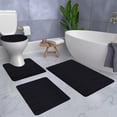thumbnail image 4 of Living Room Rug Memory Foam Bath Mat 4 Set Bathroom Rugs for 4 Pcs Toilet Mats Universal Soft Comfortable Water Absorption Non-Slip Thick Machine Washable Easier To Dry Dark Kitchen Mats for Floor, 4 of 8