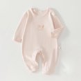 thumbnail image 1 of RXIRUCGD Tout-Petits Bébés Filles Garçons Manches Longues T-Shirt Imprimé Coloré Col Rond Combinaison Barboteuse ( Rose, Taille : 3 Mois ), 1 of 3