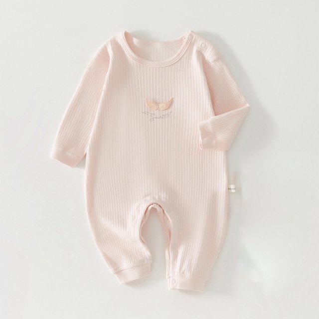 RXIRUCGD Tout-Petits Bébés Filles Garçons Manches Longues T-Shirt Imprimé Coloré Col Rond Combinaison Barboteuse ( Rose, Taille : 3 Mois )