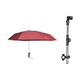 thumbnail image 1 of GROWTH TANK Parasol de Chaise de Plage avec Pince Universelle Pare-Soleil Réglable à 360 Degrés Rouge Rouge Rouge Couche Simple, 1 of 9