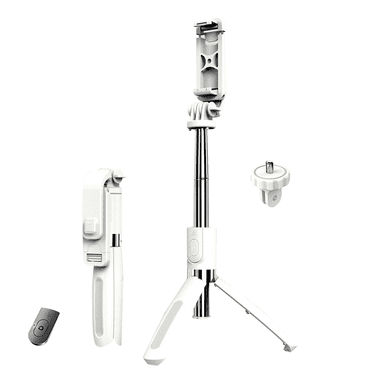Maoww Phone Selfie Stick Mobile Phone Selfie Holder Telescopic Monopod Bluetooth Shutter Control Bracket, White