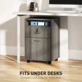 thumbnail image 4 of Classeur Mobile avec Tiroir Verrouillable, Tablette Ouverte et Armoire, Chariot de Rangement de Bureau Compact de 23,6 Pouces sur Roulettes, Panneau de Particules Gris Vieilli pour Bureau à Domicile Ou sous le Bureau, 4 of 7