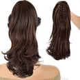 thumbnail image 4 of 40cm Brown Curly Wavy Ponytail Extension - Clip-In Hairpiece for Women, 4 of 6