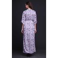 thumbnail image 4 of Bimba Robe Maxi à Fente Latérale Imprimée Papillon Artistique en Rayonne Taille Smockée - Petite, 4 of 6