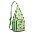 thumbnail image 1 of Green Avocado Sling Backpack - Healthy Fruit Art Print, Fashionable Multi-Functional Travel Bag, 1 of 4