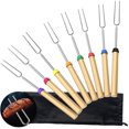 thumbnail image 1 of Amerteer 8 Pack Roasting Sticks, Marshmallow Roasting Sticks 32 Inch Extendable Forks Telescoping Smores Sticks for fire pit, Campfire, Camping, Bonfire and Grill, 1 of 7