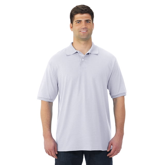 Jerzees Mens SpotShield Short Sleeve Jersey Sport Shirt, 3X, Silver