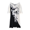 thumbnail image 4 of Cameland Robe Femme Mode Aguichant à Col en V à Manches Courtes Ajourée Imprimée à Épaules Dénudées, 4 of 6