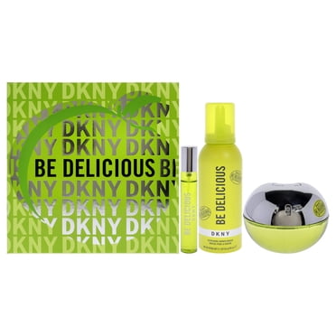 Be Delicious by Donna Karan pour Femmes - Ensemble-Cadeau de 3 Pcs Vaporisateur EDP 3,4 Oz, Vaporisateur EDP 0,5 Oz, Mousse de Douche 5,1 Oz