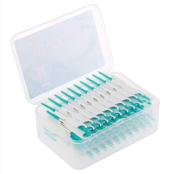 200PCS Interdental Brushes Double-ended Silicone Toothpick Dual-ended Dental Floss Pick
