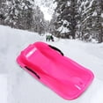 thumbnail image 3 of Heavy Duty Toboggan Sledding Kids Sledge Sleigh with Brake Pull Rope Hole Winter Pink, 3 of 8