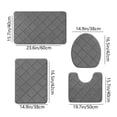 thumbnail image 3 of Dvkptbk Memory Foam Bath Mat 4 Set Bathroom Rugs For 4 Pcs Toilet Mats Universal Soft Comfortable Water Absorption Non-Slip Thick Machine Washable Easier To Dry Dark, 3 of 7