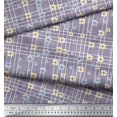thumbnail image 3 of Soimoi Purple Satin Silk Fabric Check & Floral Print Sewing Fabric BTY 42 Inch Wide, 3 of 3