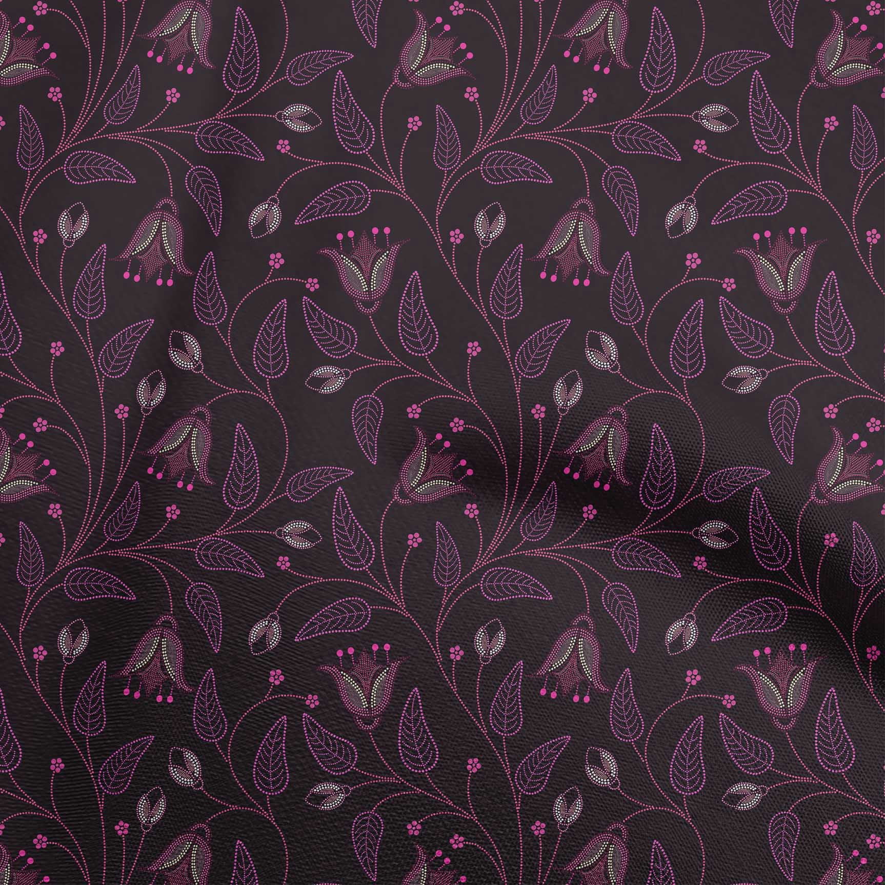 oneOone Rayon Pink Fabric Floral Fabric For Sewing Printed Craft Fabric By The Yard 56 Inch Wide