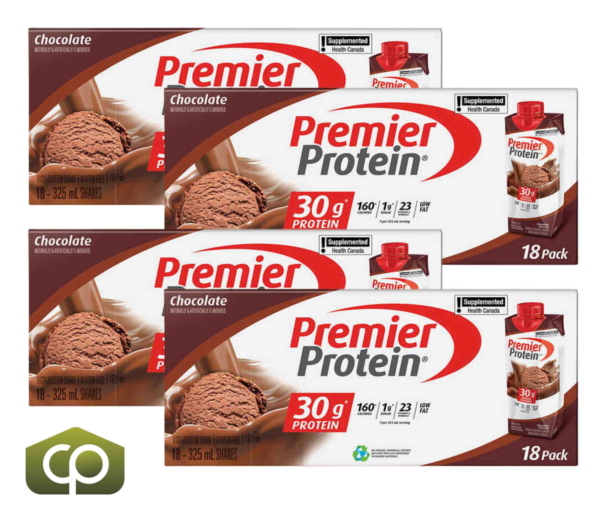 Premier Protein High-Protein Chocolate Shake, 18 x 325 mL - Drink Protein Shake (4/CASE)
