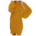 thumbnail image 1 of 2025 Robe Chandail pour Femmes Femme Chandail d'Hiver Tricot Robe Chandail pour Femmes Col Roulé Chaud Manches Longues Manches Longues Robe Courte Poche, 1 of 7