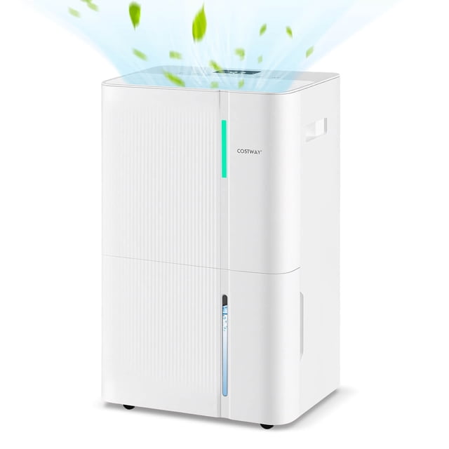 Costway 74 Pints Dehumidifier for Home 6000 Sq.Ft Dehumidifier with Auto/ 24H Timer