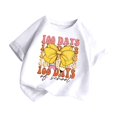 thumbnail image 5 of LUOGENLI T-Shirt pour Filles Enfants Mode Décontractée Imprimé Col Rond Ample Manche Courte T-Shirt Haut Maxi Chemises pour Filles Paquet Blanc 4-5 Ans, 5 of 5