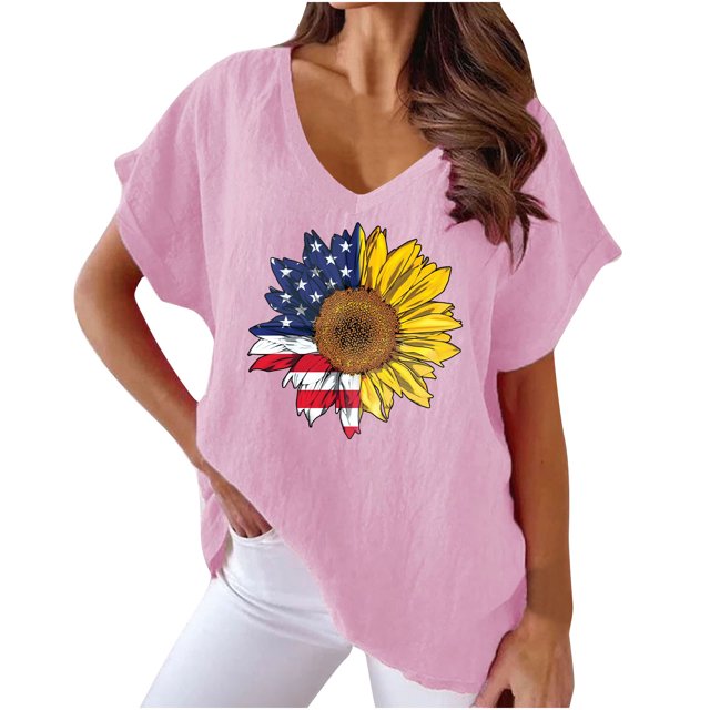 Birdeem Women V-Neck Print T-Shirts Fashion Comfortable Female Blouses Tops