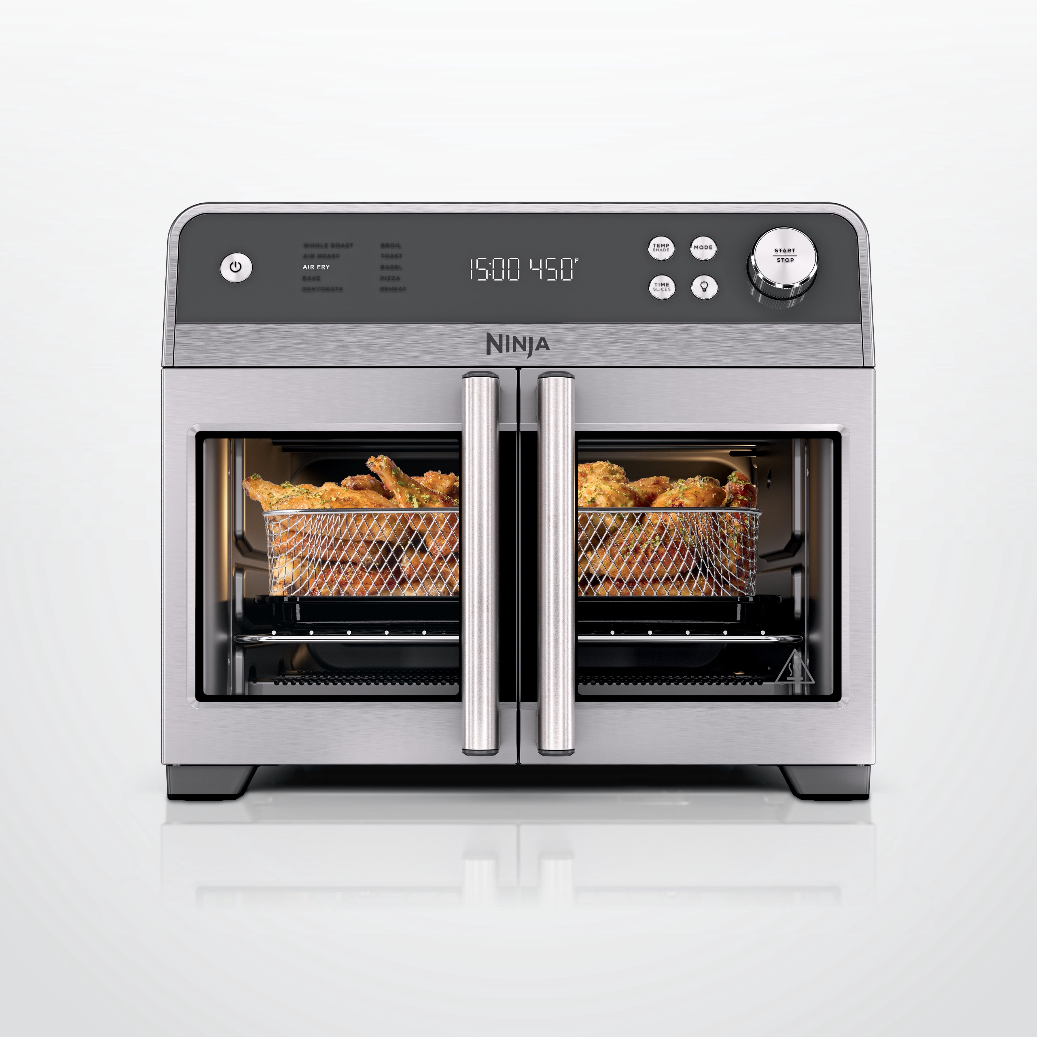 Ninja French Door 10-in-1 Countertop Oven with 5-qt Air Fry Basket, Smart Surroundair Technology, Dishwasher Safe, 7 Pieces, FO101C Gray