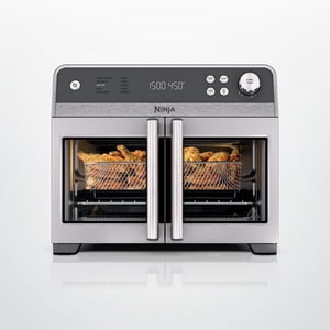Ninja French Door 10-in-1 Countertop Oven with 5-qt Air Fry Basket, Smart Surroundair Technology, Dishwasher Safe, 7 Pieces, FO101C Gray