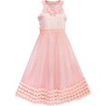 thumbnail image 1 of Flower Girls Dress Halter Bow Tie Ruffle Wedding Bridesmaid 8 Years, 1 of 7