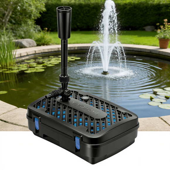 SPECSTAR Trousse Tout-en-un de Filtre de Fontaine pour Étang, Pompe à Eau Submersible 260 GPH pour Étangs jusqu'à 790 Gallons