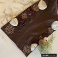 thumbnail image 2 of The HomeCentric Silk Chocolate Ivory Satin Ribbon Flower Table Runner 16 x 90 Inch with Sequins Embroidered Brown, 2 of 10