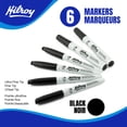 thumbnail image 2 of Hilroy Permanent Markers Variety Pack, Permanent Marker, Low Odour Ink, Black, 2 Chisel, 2 Fine, 2 Ultra Fine, 6 Pack, 2 of 6