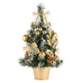 thumbnail image 1 of POINTERTECK Mini Sapin de Noël Artificiel de Table de 15,7 Pouces avec Baies Rouges Brillantes Certifiées UL Ornements Dorés Or, 1 of 7