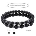 thumbnail image 5 of MesaSe PENGXAING 2Pcs/Set Natural Lava Stone Rock Volcanic Beads Elastic Bracelet Men Jewelry, 5 of 5