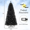 thumbnail image 3 of Gymax 7 FT Artificial Halloween Tree Pre-Lit Black Christmas Tree w/ Bendable Top Section, 3 of 10