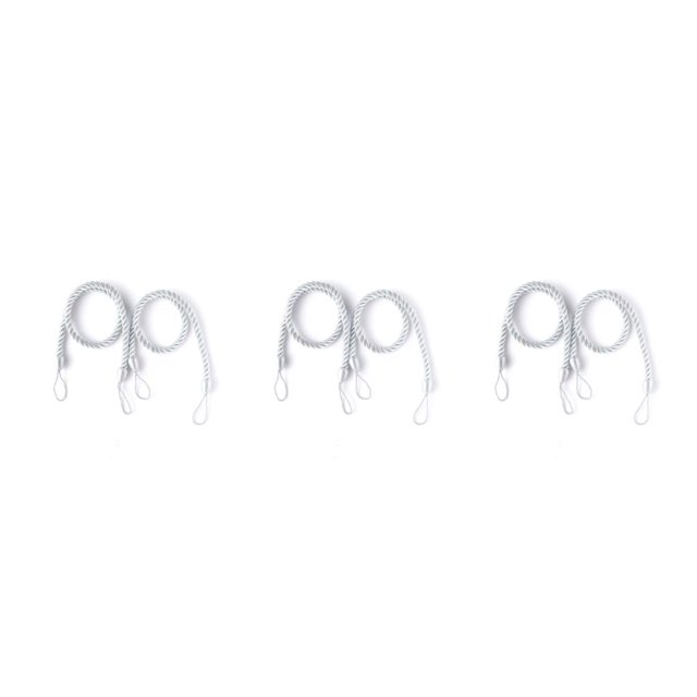 stanreset 1/2/3/5 2 Pieces Household Hotel Polyester Curtain Holdback Living Room Drape Tieback Draperies Decorative Holder Waved Rope Grey 3PCS