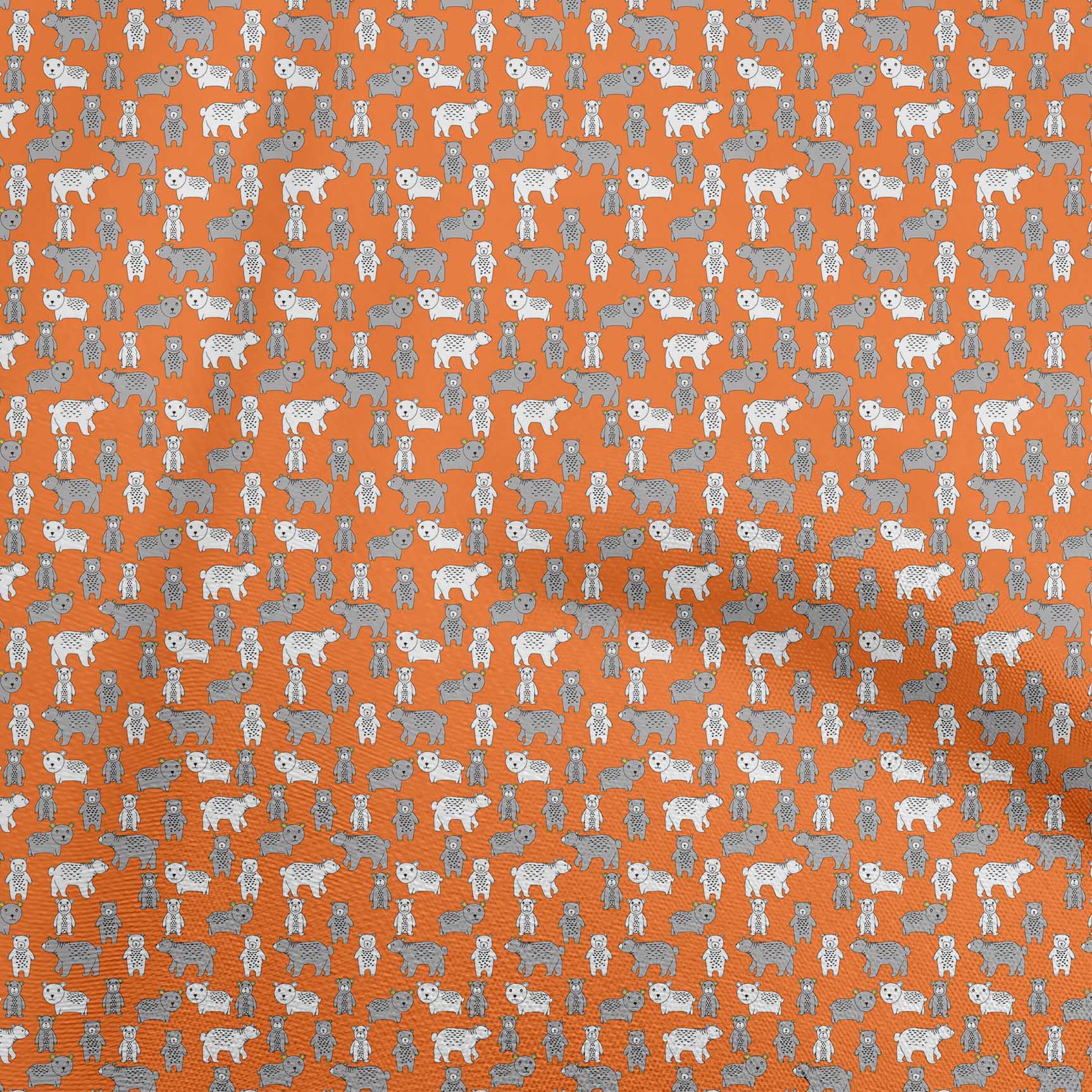 oneOone Cotton Cambric Orange Fabric Animal Sewing Material Print Fabric By The Yard 42 Inch Wide