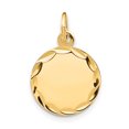 thumbnail image 2 of 14K White Gold Etched .009 Gauge Engraveable Round Disc Charm, 2 of 3