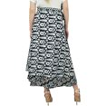 thumbnail image 2 of Phagun Robe Bohème Chic pour Femmes, Jupe Portefeuille Noire en Coton Imprimé Ikat Réversible, 2 of 6