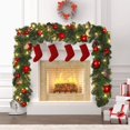 thumbnail image 2 of RKSTN Christmas Garland Christmas Lighted Garland Rattan,Christmas Rattan Garland with Lights,Decorations,Indoor Outdoor Christmas Garland with Led Lights,Battery Operated, 60In, 2 of 5