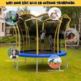 thumbnail image 3 of Gymax 8FT Recreation Trampoline w/ Exclusive Flower Shape Enclosure Net Yellow, 3 of 8