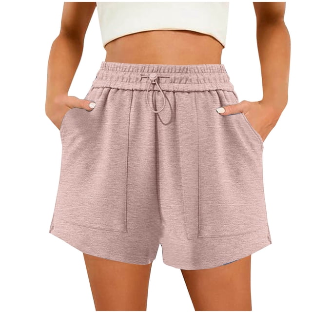 Dealovy Workout Shorts for Women Wide Leg Drawstring High Waisted Athletic Running Gym Yoga Shorts