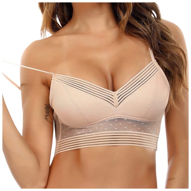 Women's Comfortable And Sexy Transparent Shoulder Strap Cordless Backless Spongeless With Convertible Shoulder Straps