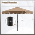 thumbnail image 3 of Costway 10 FT Patio Umbrella with Crank Tilt Adjustment Ruffles Vented Top 8 Ribs Brown, 3 of 10