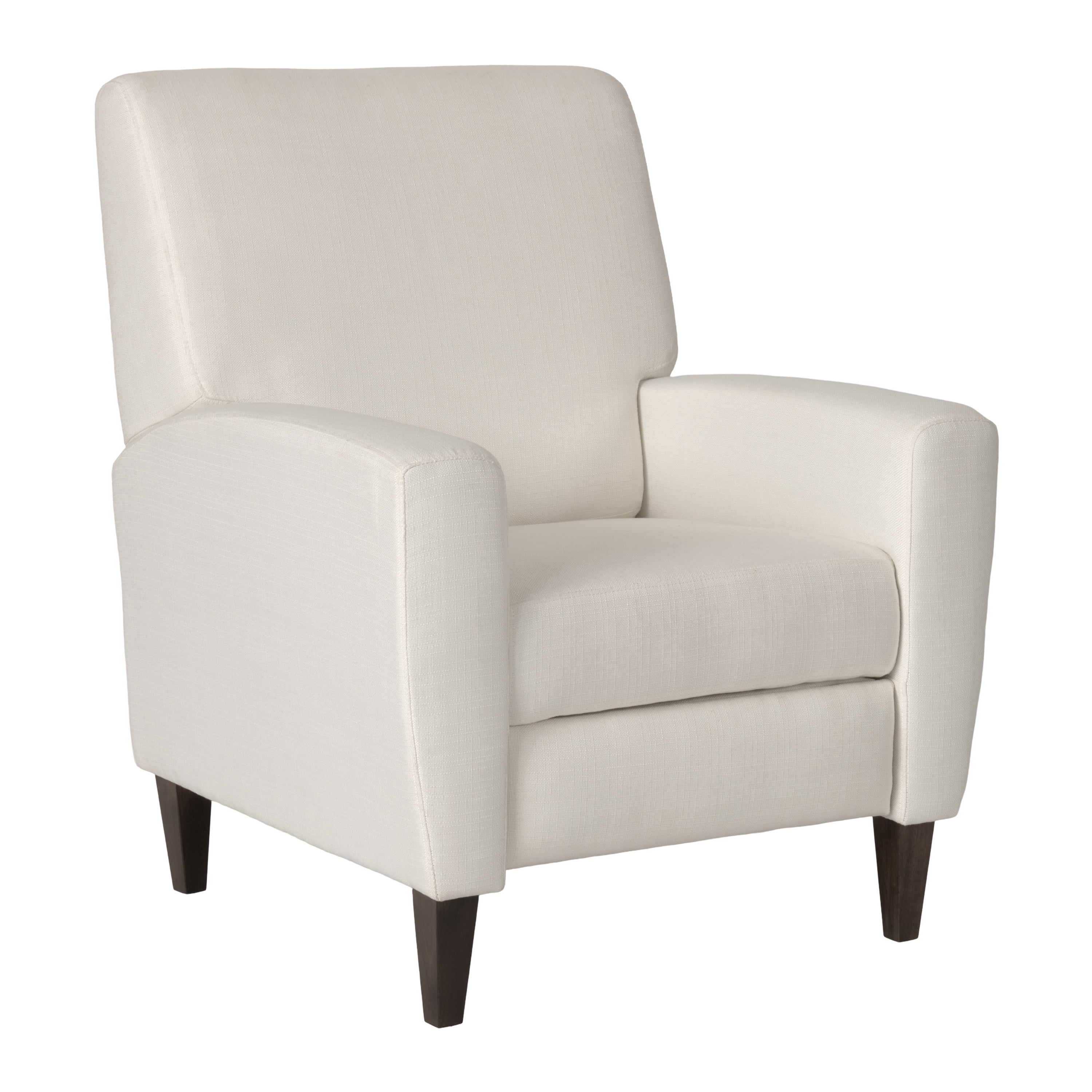 Fauteuil inclinable d'intérieur rembourré en tissu tressé blanc cassé CorLiving Wells avec pieds en bois