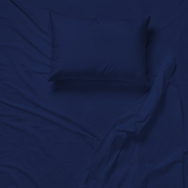 Cotton House - Ensemble de Draps en Microfibre Infroissable, Format Jumeau, Bleu Foncé