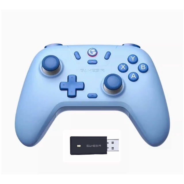 GameSir Nova Lite Manette de Jeu Sans Fil avec Bluetooth, Dongle, Filaire pour Switch, Android, IOS, PC et Jeux Steam (Bleu avec Récepteur)