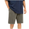 thumbnail image 1 of FcBaudy Mens Shorts, Shorts Men Men's Solid Color Fashionable Casual Washed Loose Pocket Drawstring Waist Sports Running Shorts Man Polyester Trousers, 1 of 7