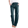 thumbnail image 3 of Birdeem Pantalon Grand Décontracté en Coton Lin Pur à Cordon pour Femmes, 3 of 7