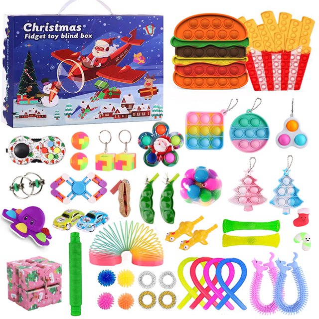 goowrom Fidget Toys Set, 45 Pcs Stress Relief Toys Kit Christmas Blind Box