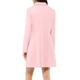 thumbnail image 3 of INSPIRE CHIC Manteau Long d'Hiver pour Femme à Revers Cranté, Manches Longues, Simple Boutonnage, Rose, TP, 3 of 7